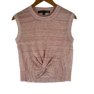 Veronica Beard Jeans Pink Marled Knit‎ Twisted Front Sleeveless Top XS